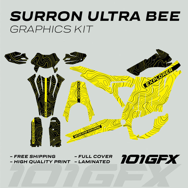 Surron Ultra Bee Graphics Kit EXPLORER YELLOW BLACK