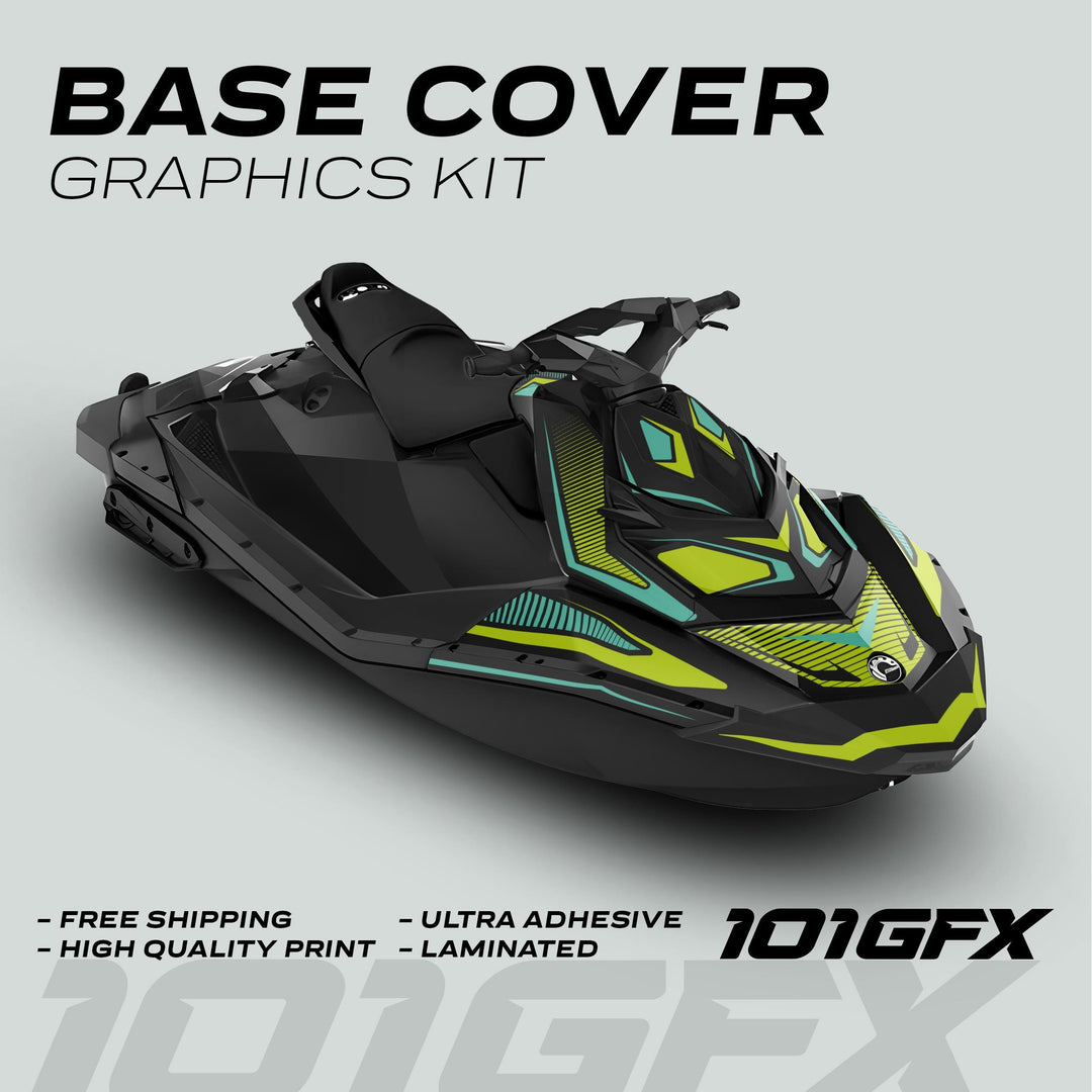 Sea Doo Spark Graphics kit RACE LINE Mint Green