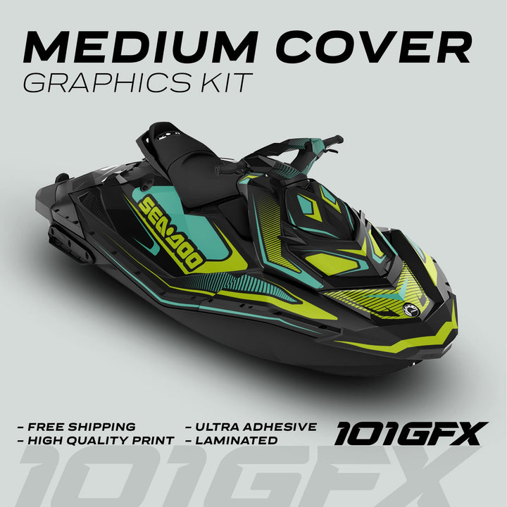 Sea Doo Spark Graphics kit RACE LINE Mint Green