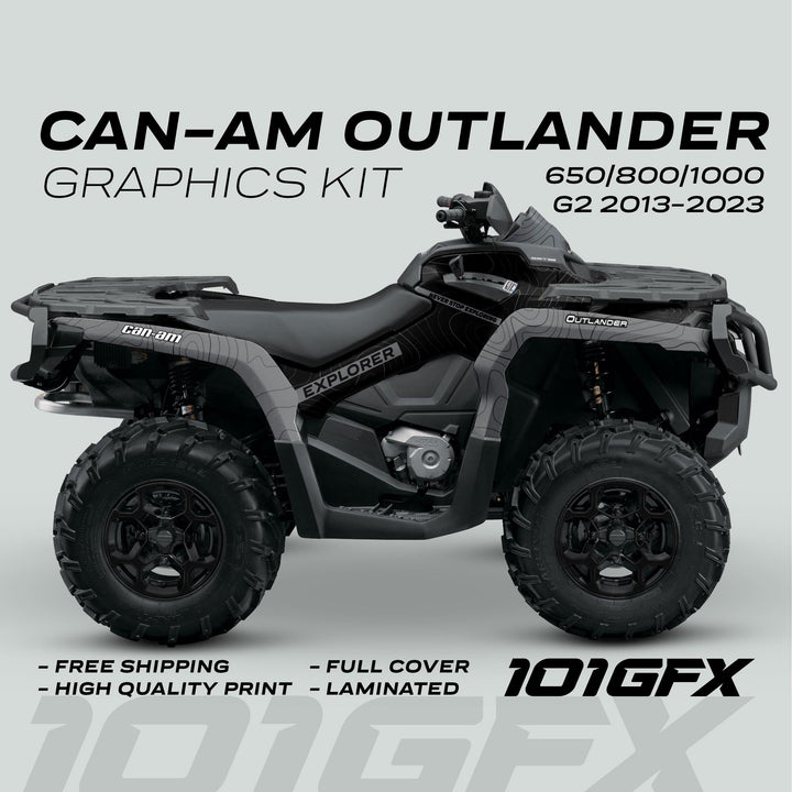 Can-Am OUTLANDER Graphics kit EXPLORER Black Grey