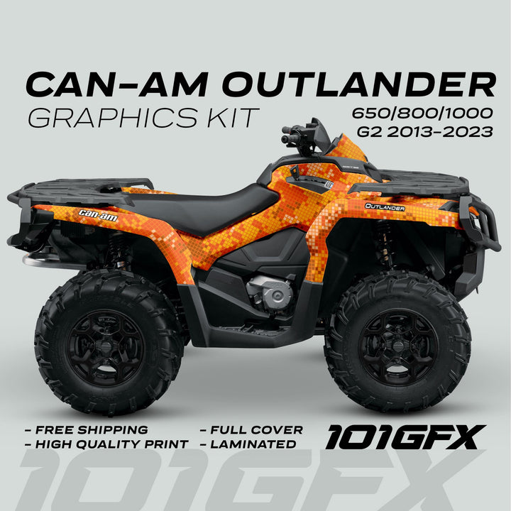 Can-Am OUTLANDER Graphics kit DIGITAL CAMO Orange