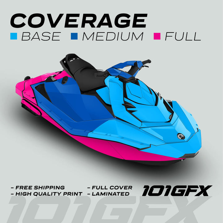 Sea Doo Spark Graphics kit RAYS BLACK ORANGE