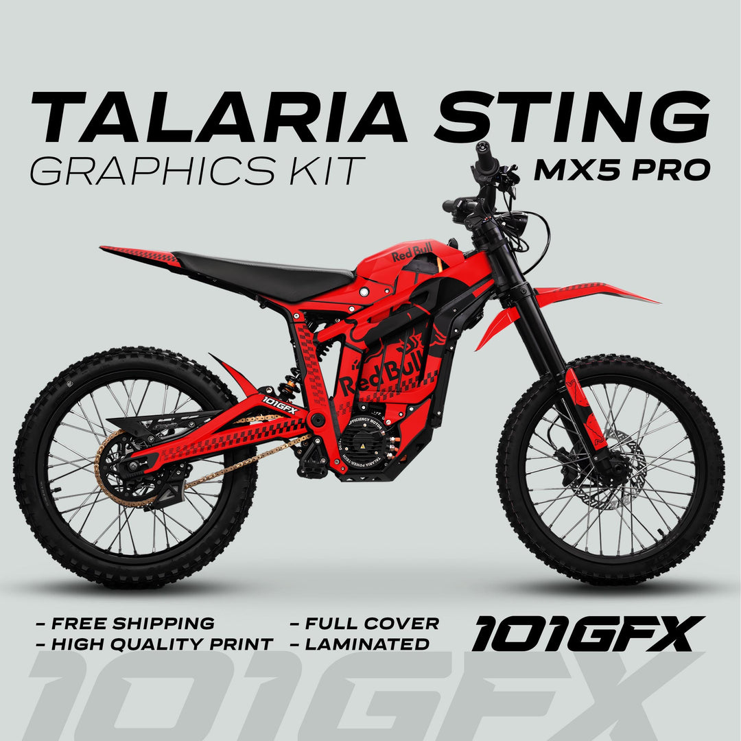 Talaria Sting MX5 PRO Graphics Kit RBULL MONO Red Black Decals