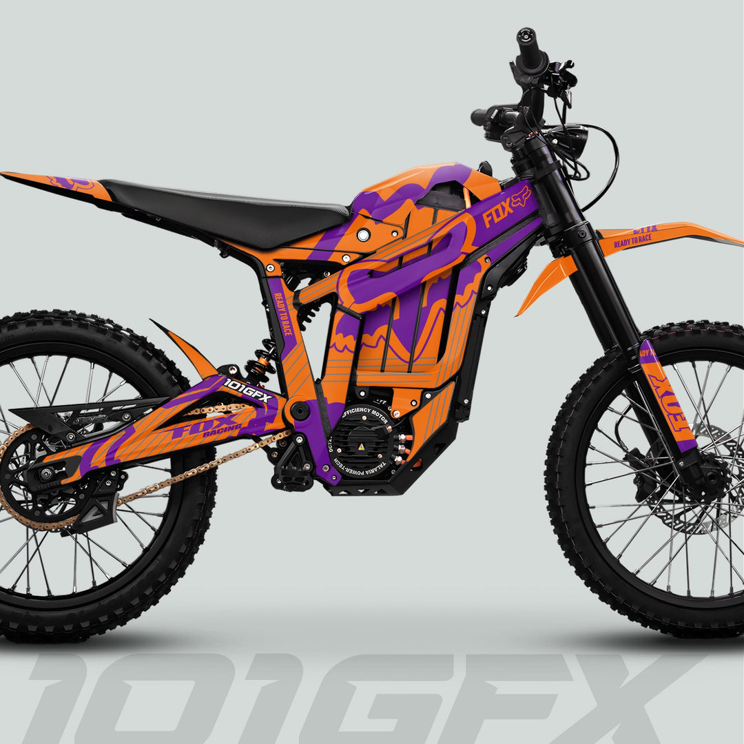 Talaria Sting MX5 PRO Graphics Kit FOX STRIPES Orange Purple Decals