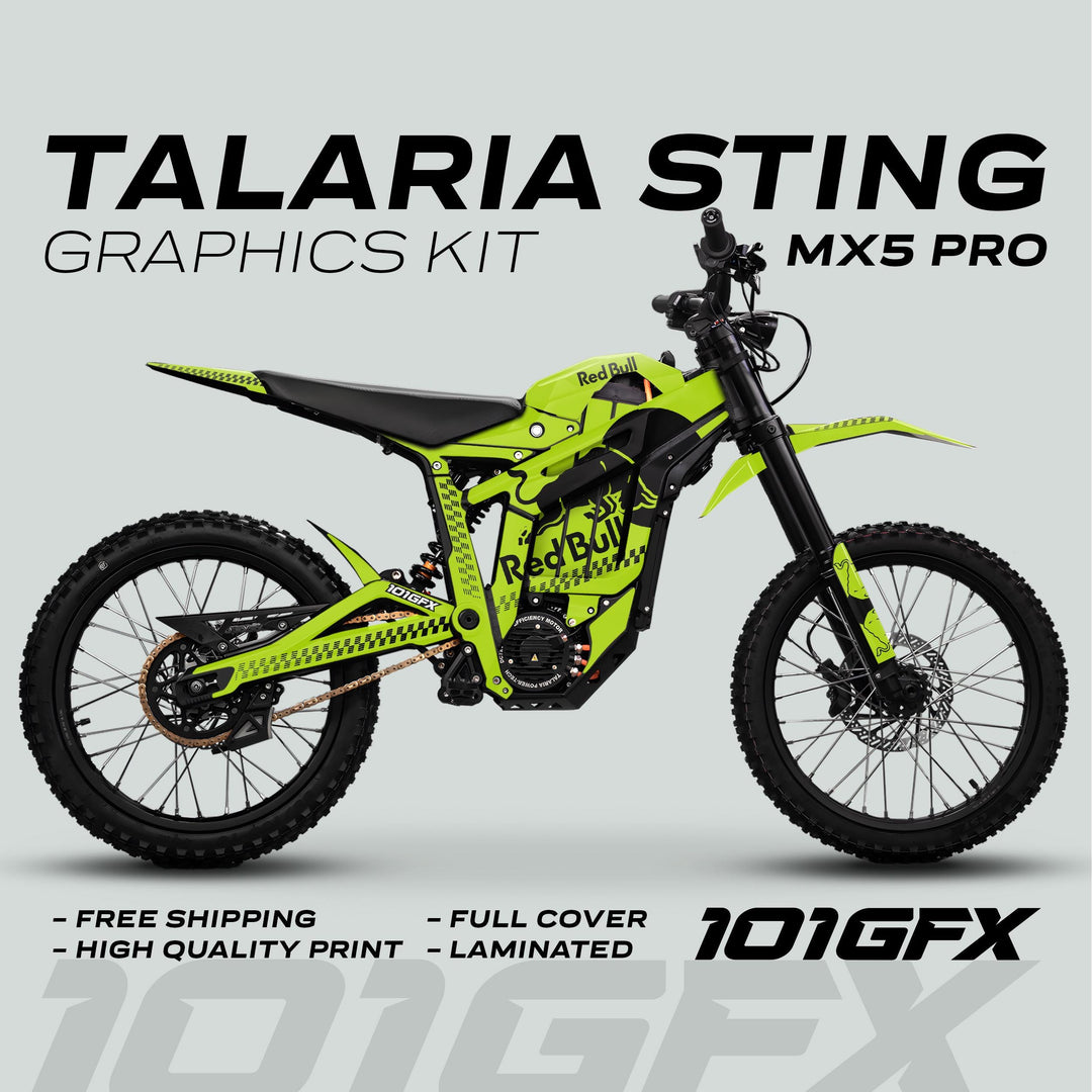 Talaria Sting MX5 PRO Graphics Kit RBULL MONO Green Black Decals