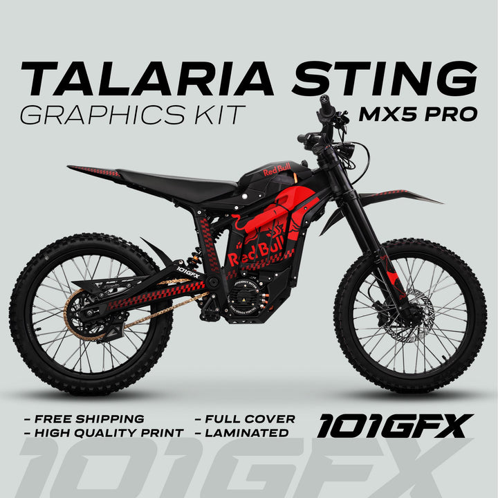 Talaria Sting MX5 PRO Graphics Kit RBULL MONO Black Red Decals