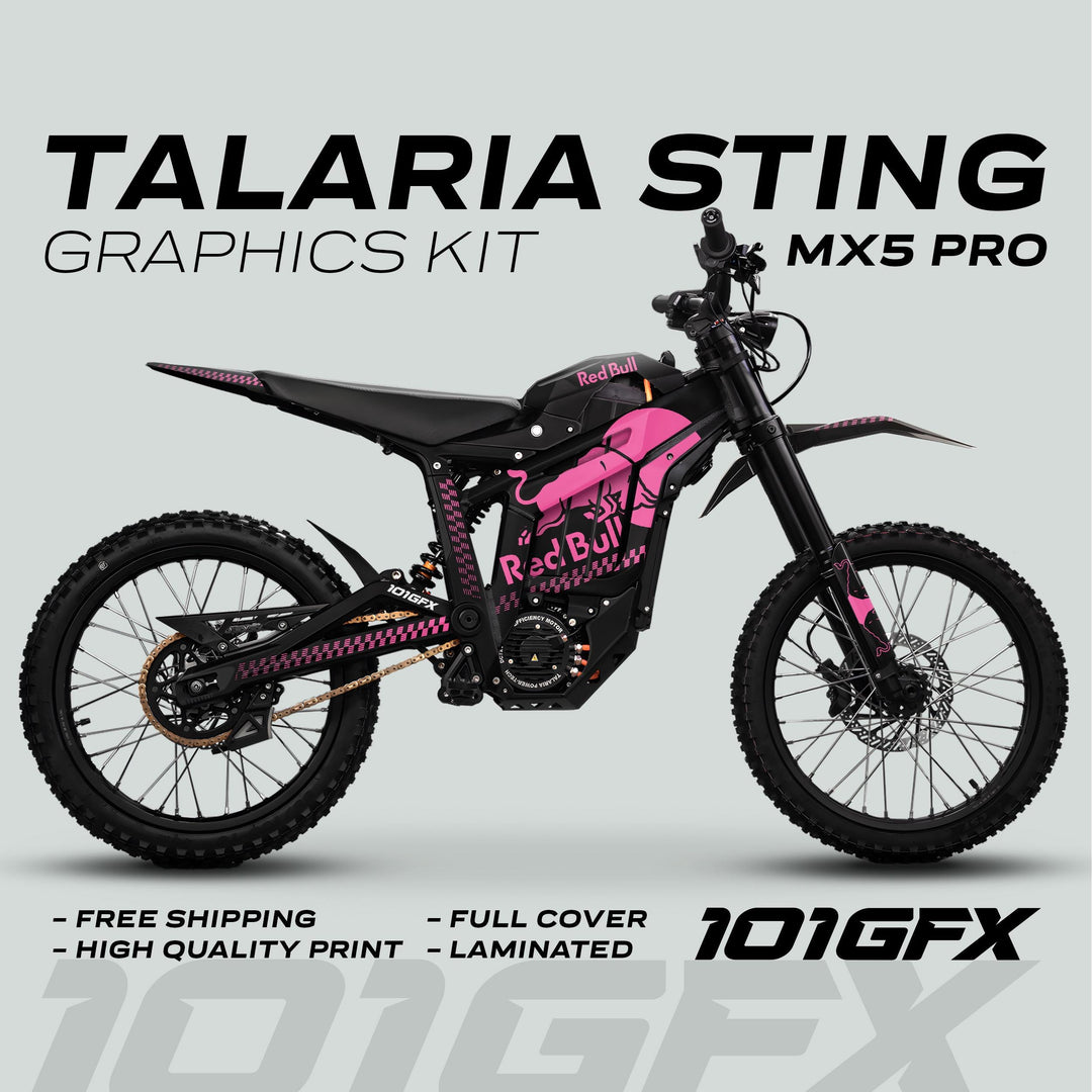 Talaria Sting MX5 PRO Graphics Kit RBULL MONO Black Pink Decals