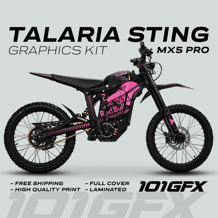 Talaria Sting MX5 PRO Graphics Kit RBULL MONO Black Pink Decals