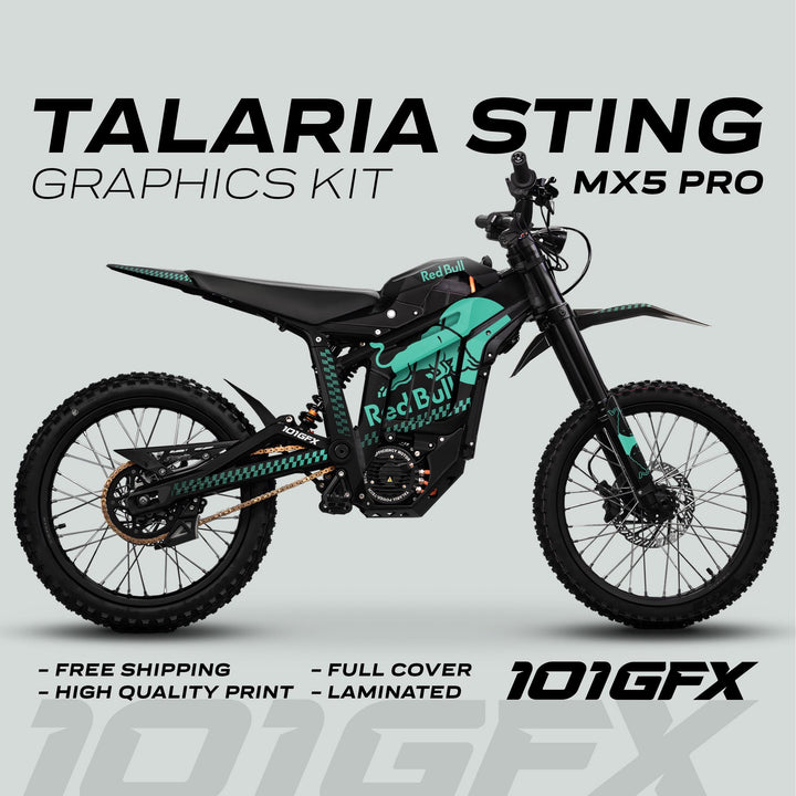 Talaria Sting MX5 PRO Graphics Kit RBULL MONO Black Mint Decals