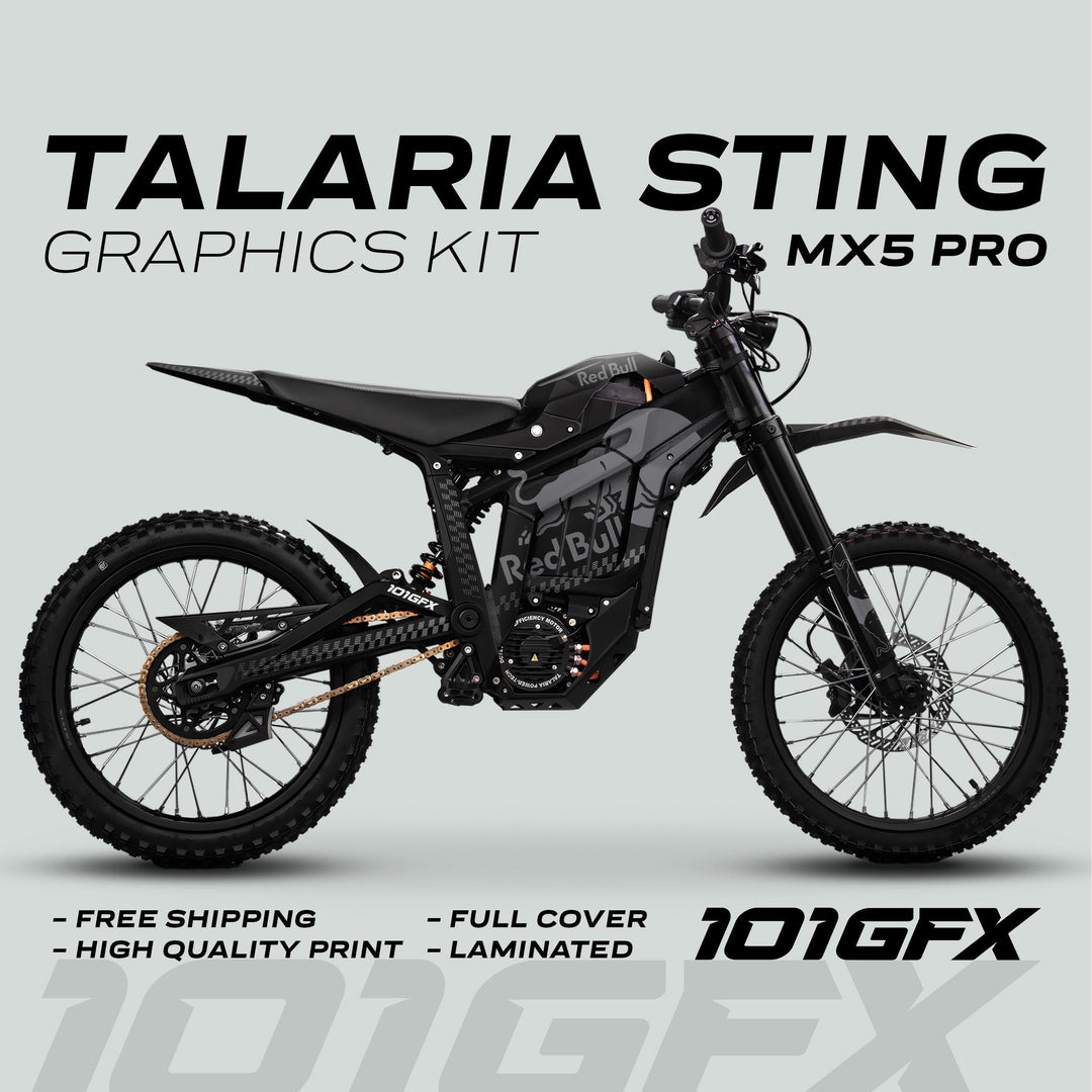 Talaria Sting MX5 PRO Graphics Kit RBULL MONO Black Grey Decals