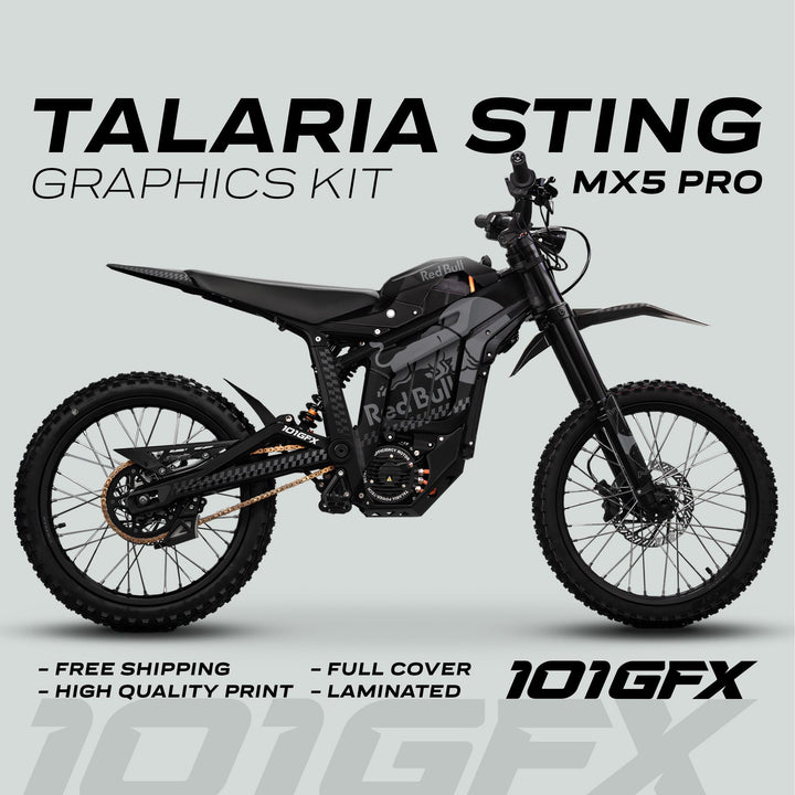 Talaria Sting MX5 PRO Graphics Kit RBULL MONO Black Grey Decals