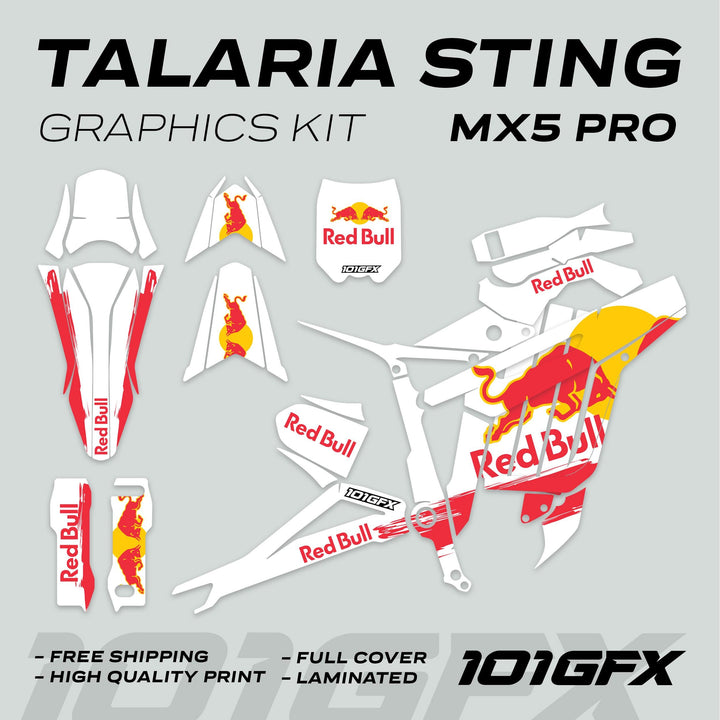 Talaria Sting MX5 PRO Graphics Kit RBULL RACE WhiteDecals