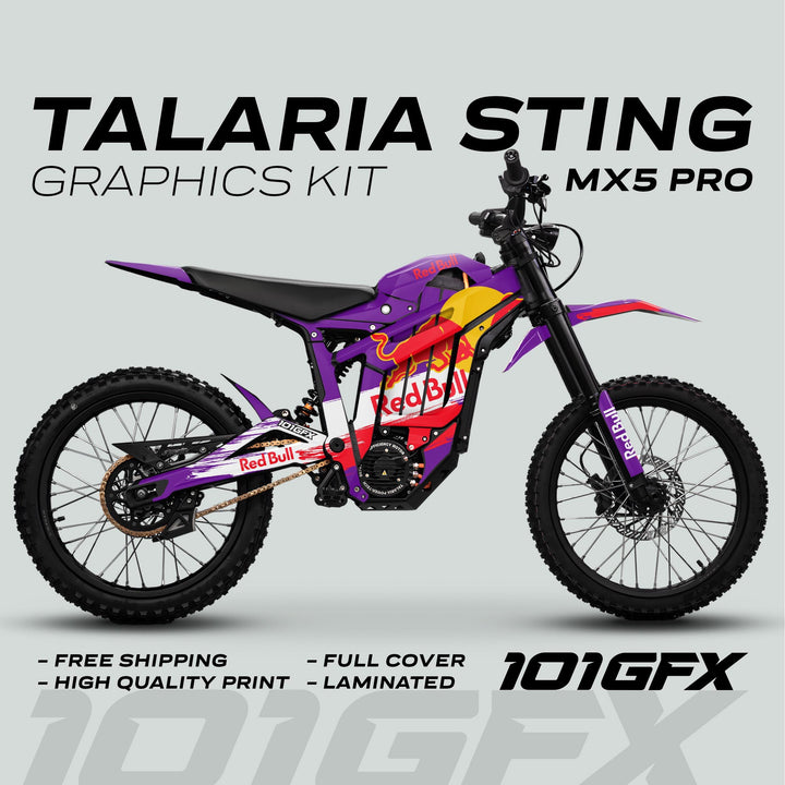 Talaria Sting MX5 PRO Graphics Kit RBULL RACE Purple Decals