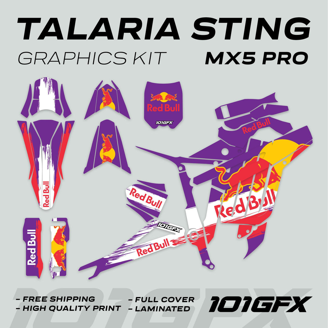 Talaria Sting MX5 PRO Graphics Kit RBULL RACE Purple Decals