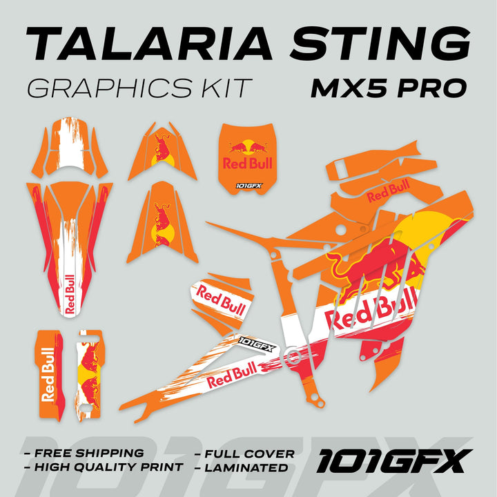 Talaria Sting MX5 PRO Graphics Kit RBULL RACE Orange Decals