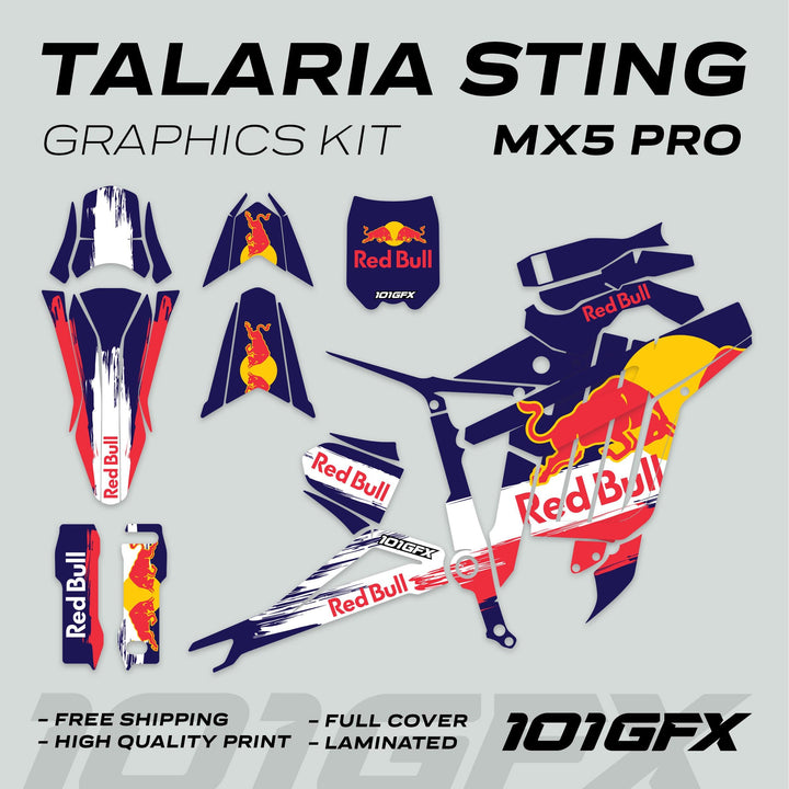 Talaria Sting MX5 PRO Graphics Kit RBULL RACE Navy Decals