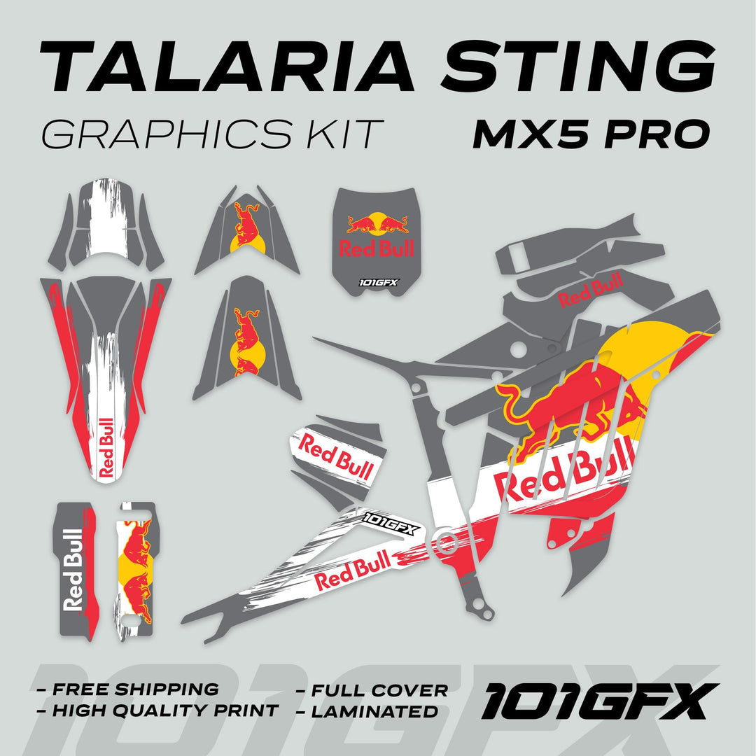 Talaria Sting MX5 PRO Graphics Kit RBULL RACE Grey Decals