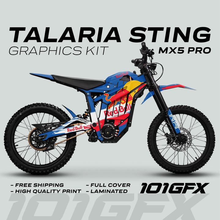 Talaria Sting MX5 PRO Graphics Kit RBULL RACE Blue Decals