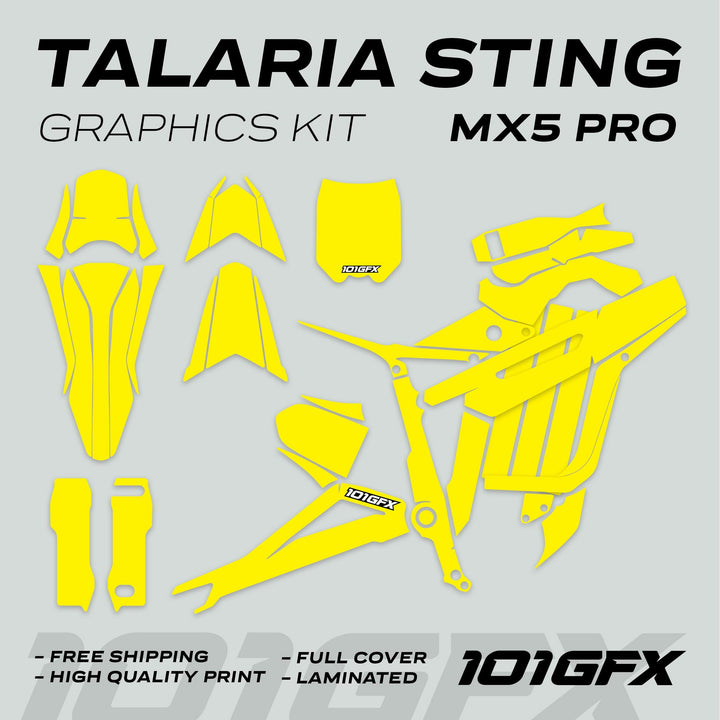 Talaria Sting MX5 PRO Graphics Kit SOLID COLOR Yellow Decals