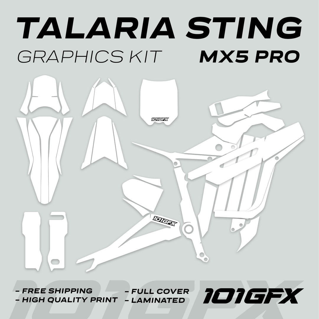 Talaria Sting MX5 PRO Graphics Kit SOLID COLOR White Decals
