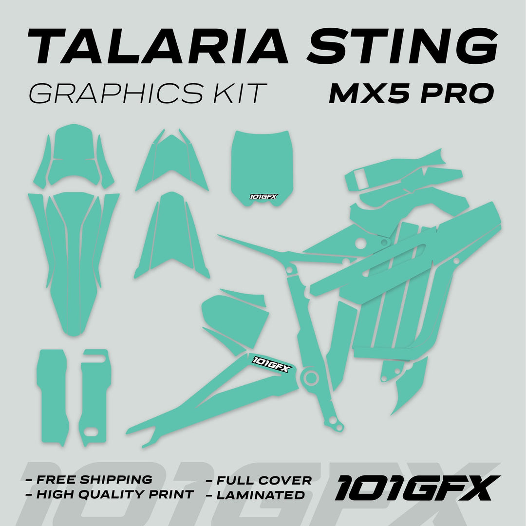 Talaria Sting MX5 PRO Graphics Kit SOLID COLOR Mint Decals