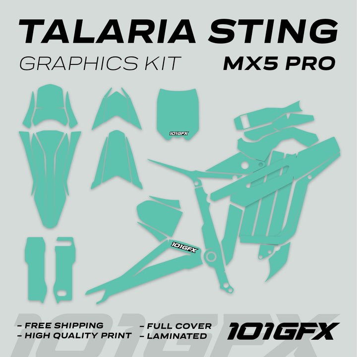 Talaria Sting MX5 PRO Graphics Kit SOLID COLOR Mint Decals