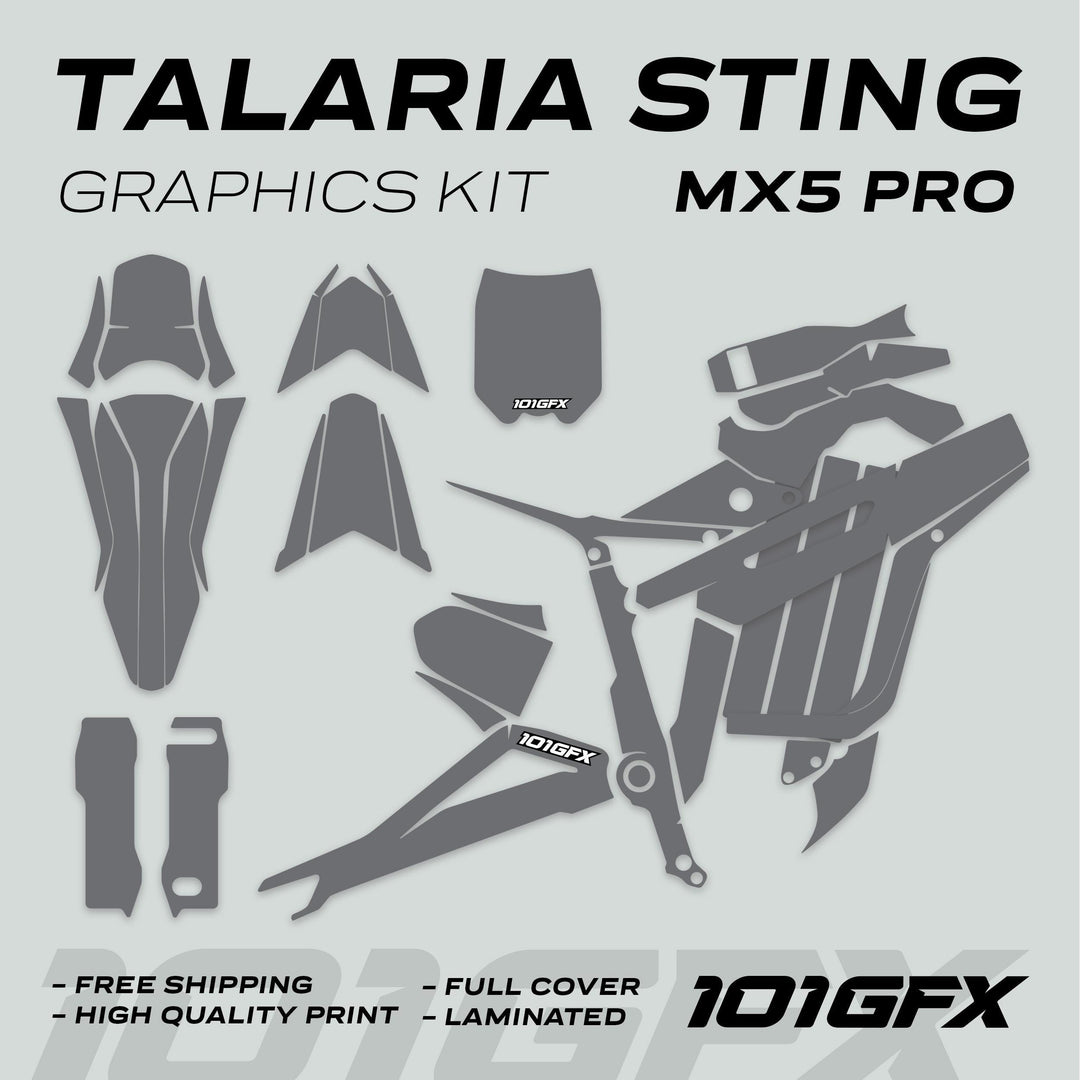 Talaria Sting MX5 PRO Graphics Kit SOLID COLOR Grey Decals