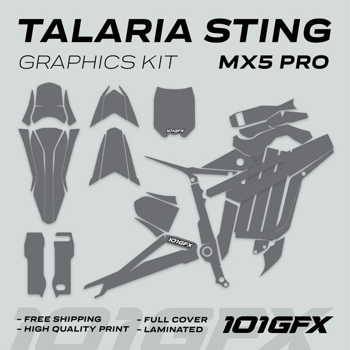 Talaria Sting MX5 PRO Graphics Kit SOLID COLOR Grey Decals