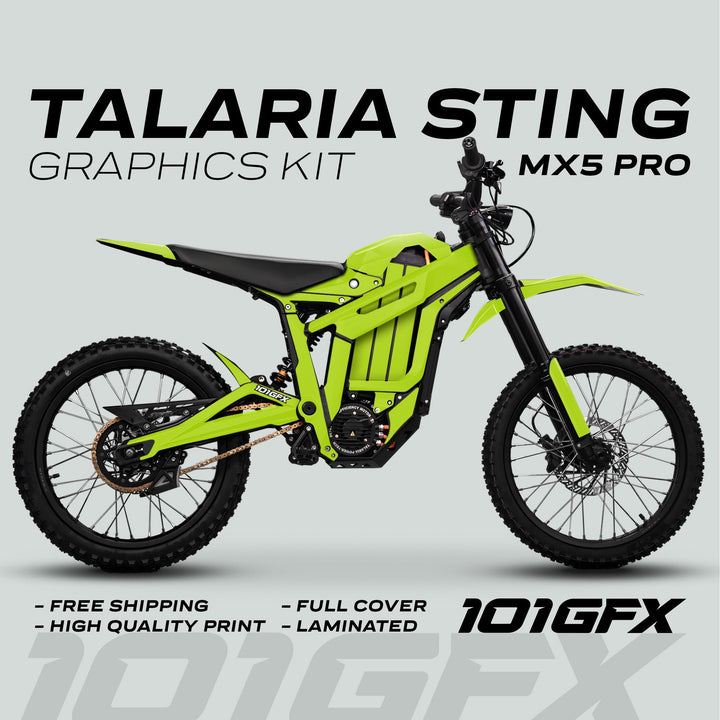 Talaria Sting MX5 PRO Graphics Kit SOLID COLOR Green Decals