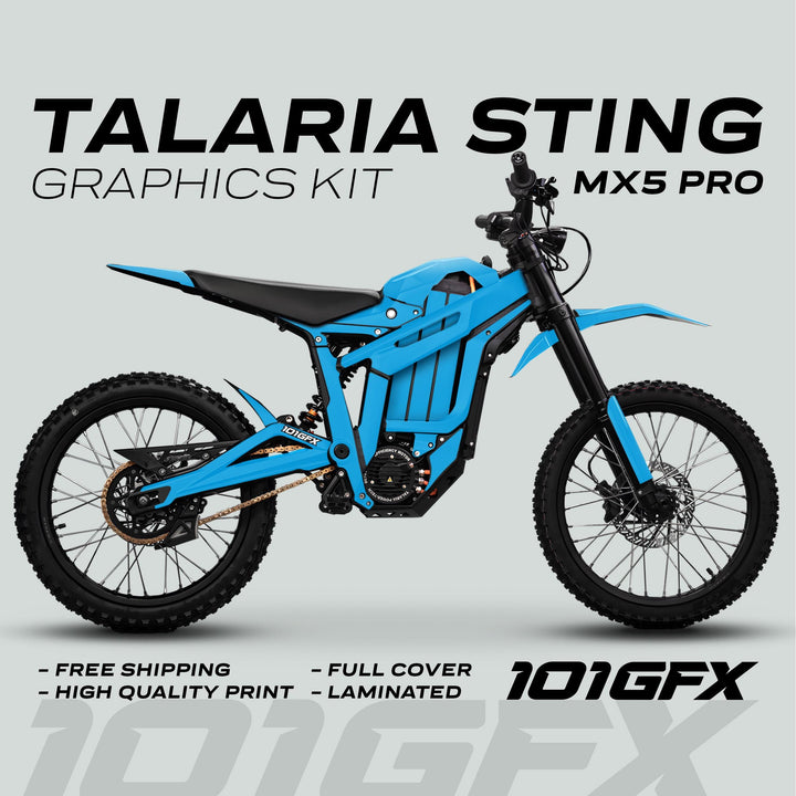 Talaria Sting MX5 PRO Graphics Kit SOLID COLOR Cyan Decals