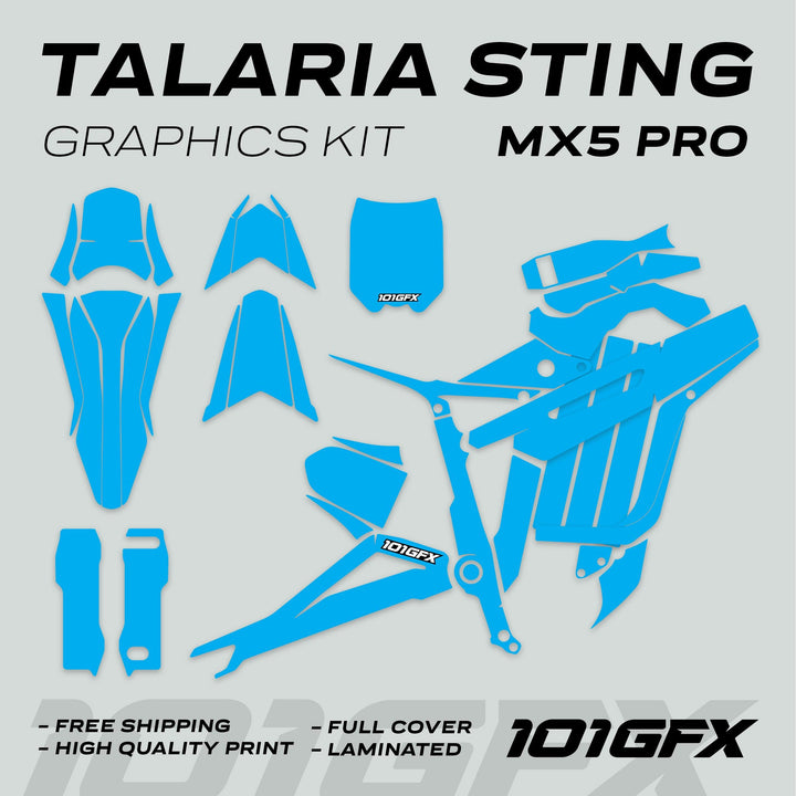Talaria Sting MX5 PRO Graphics Kit SOLID COLOR Cyan Decals