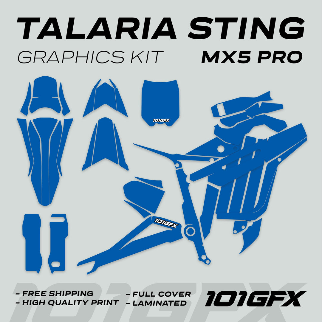Talaria Sting MX5 PRO Graphics Kit SOLID COLOR Blue Decals