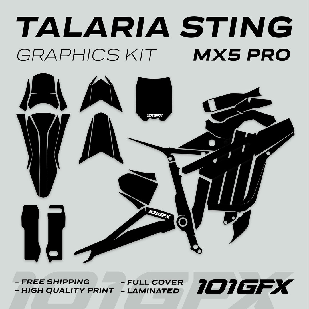 Talaria Sting MX5 PRO Graphics Kit SOLID COLOR BLACK Decals