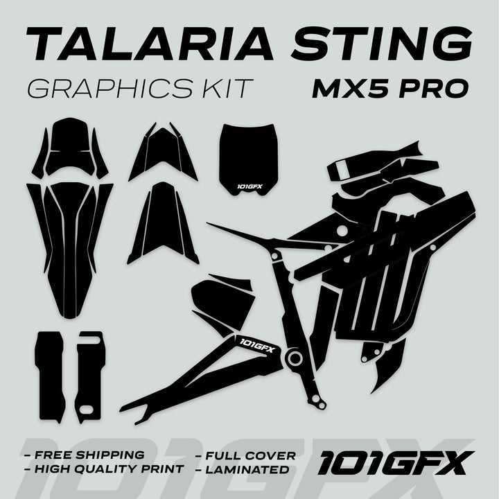 Talaria Sting MX5 PRO Graphics Kit SOLID COLOR BLACK Decals