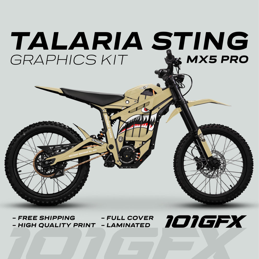Talaria Sting MX5 PRO Graphics Kit MILITARY SHARK Sand Decals