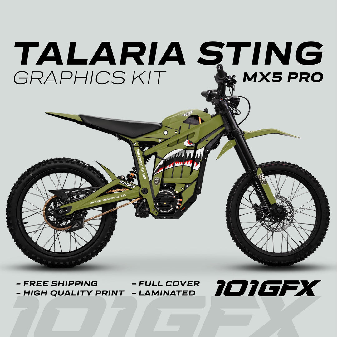 Talaria Sting MX5 PRO Graphics Kit MILITARY SHARK Olive Decals