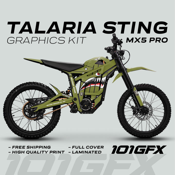 Talaria Sting MX5 PRO Graphics Kit MILITARY SHARK Olive Decals
