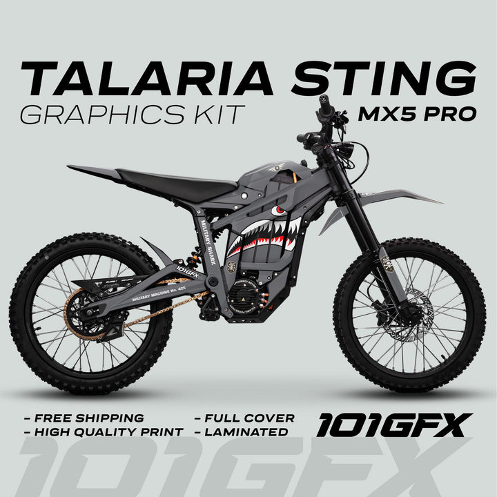 Talaria Sting MX5 PRO Graphics Kit MILITARY SHARK Grey Decals