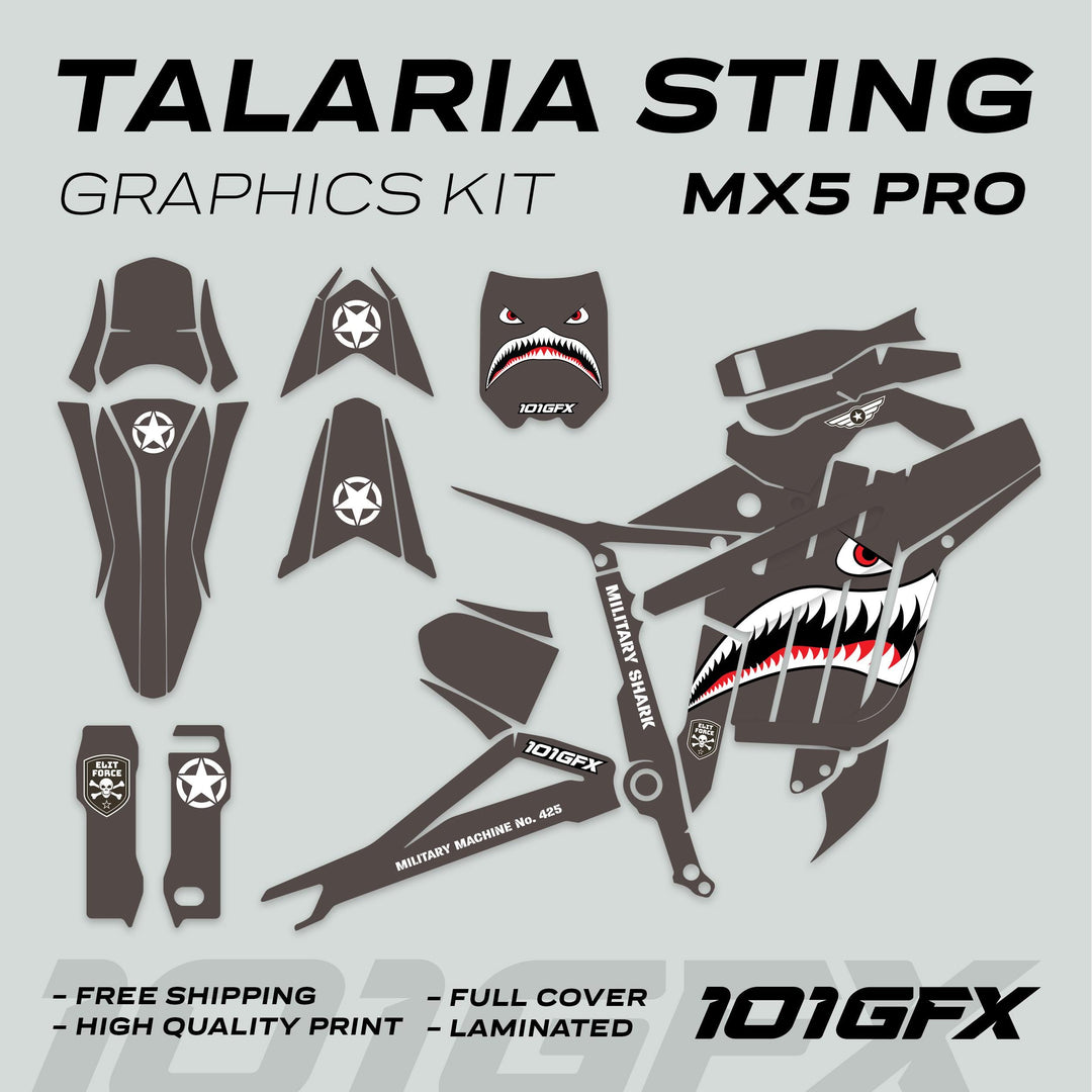 Talaria Sting MX5 PRO Graphics Kit MILITARY SHARK Earth Decals