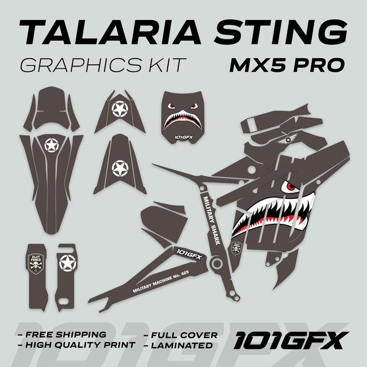 Talaria Sting MX5 PRO Graphics Kit MILITARY SHARK Earth Decals