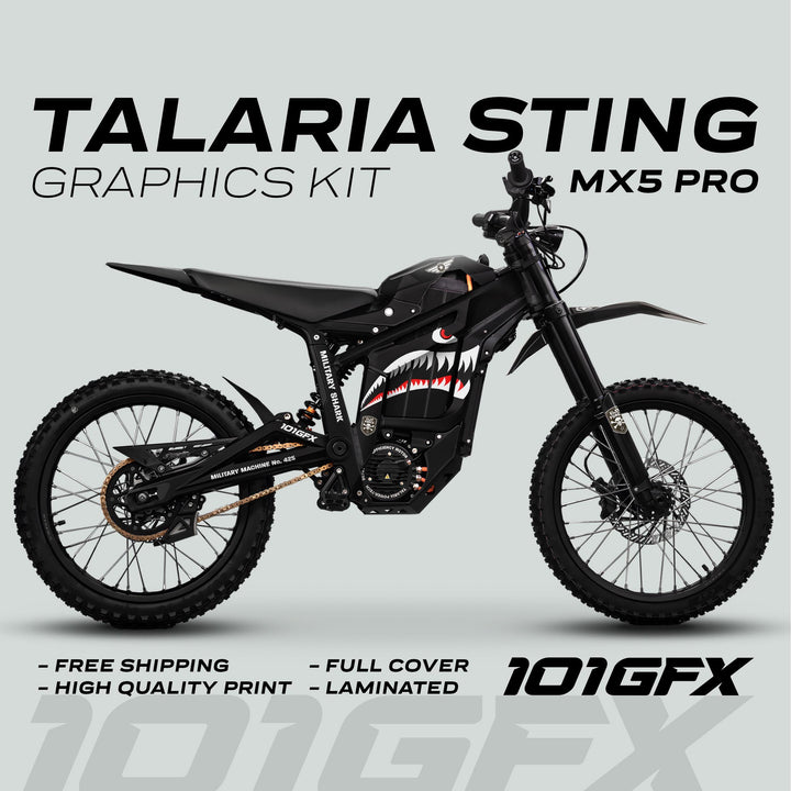 Talaria Sting MX5 PRO Graphics Kit MILITARY SHARK Black Decals