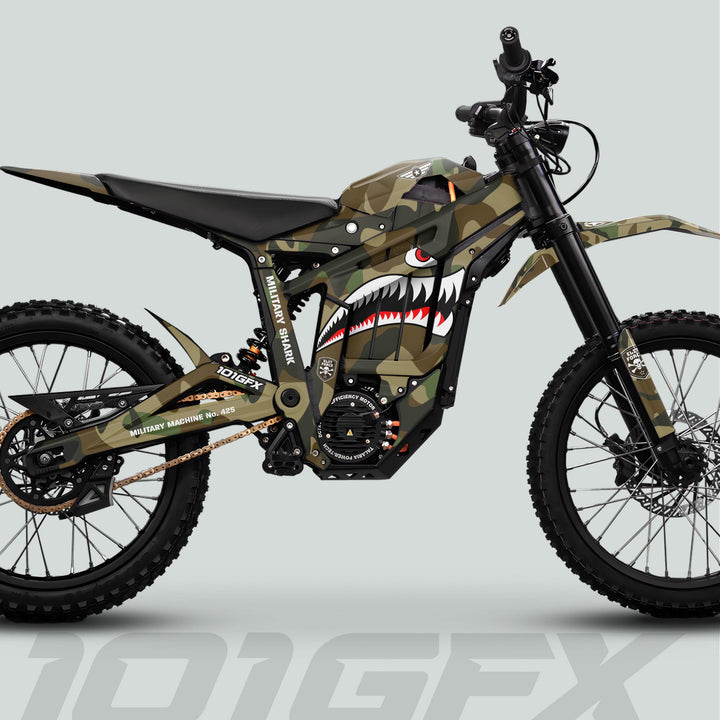 Talaria Sting MX5 PRO Graphics Kit MILITARY SHARK Camo Decals