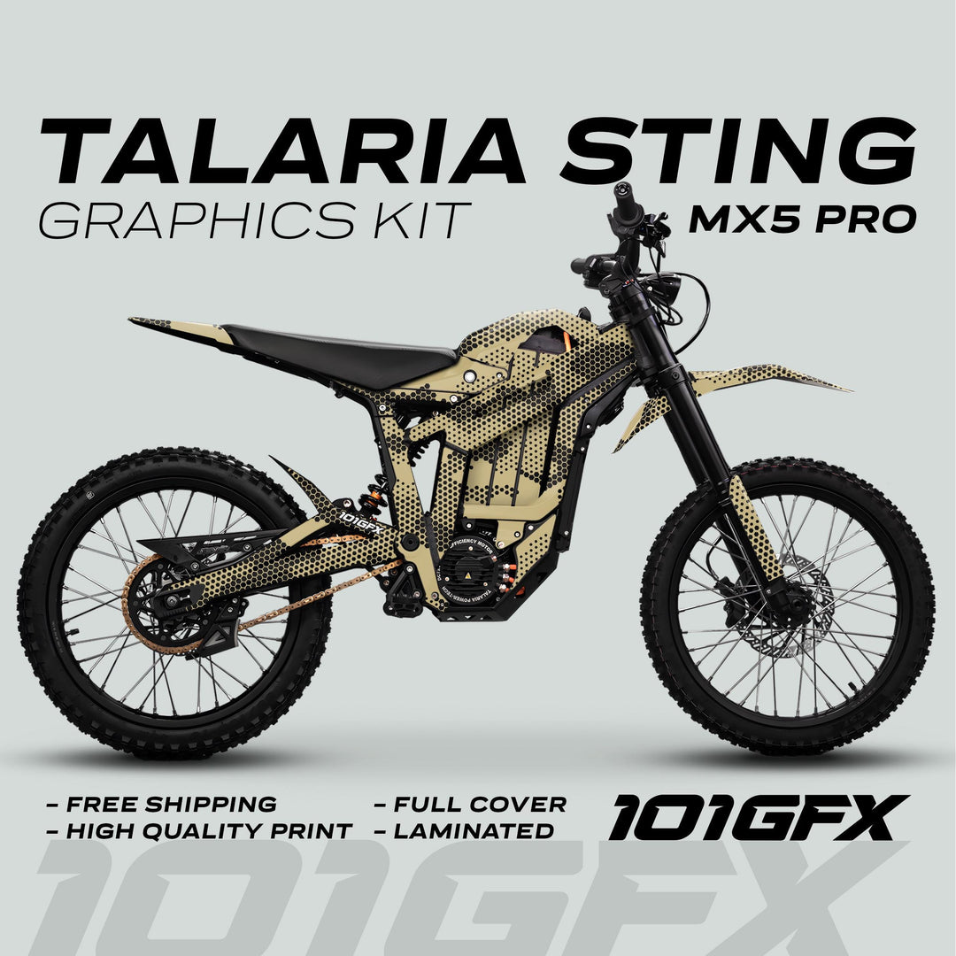 Talaria Sting MX5 PRO Graphics Kit HEXOCAM SAND Decals