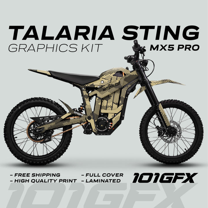 Talaria Sting MX5 PRO Graphics Kit HEXOCAM SAND Decals