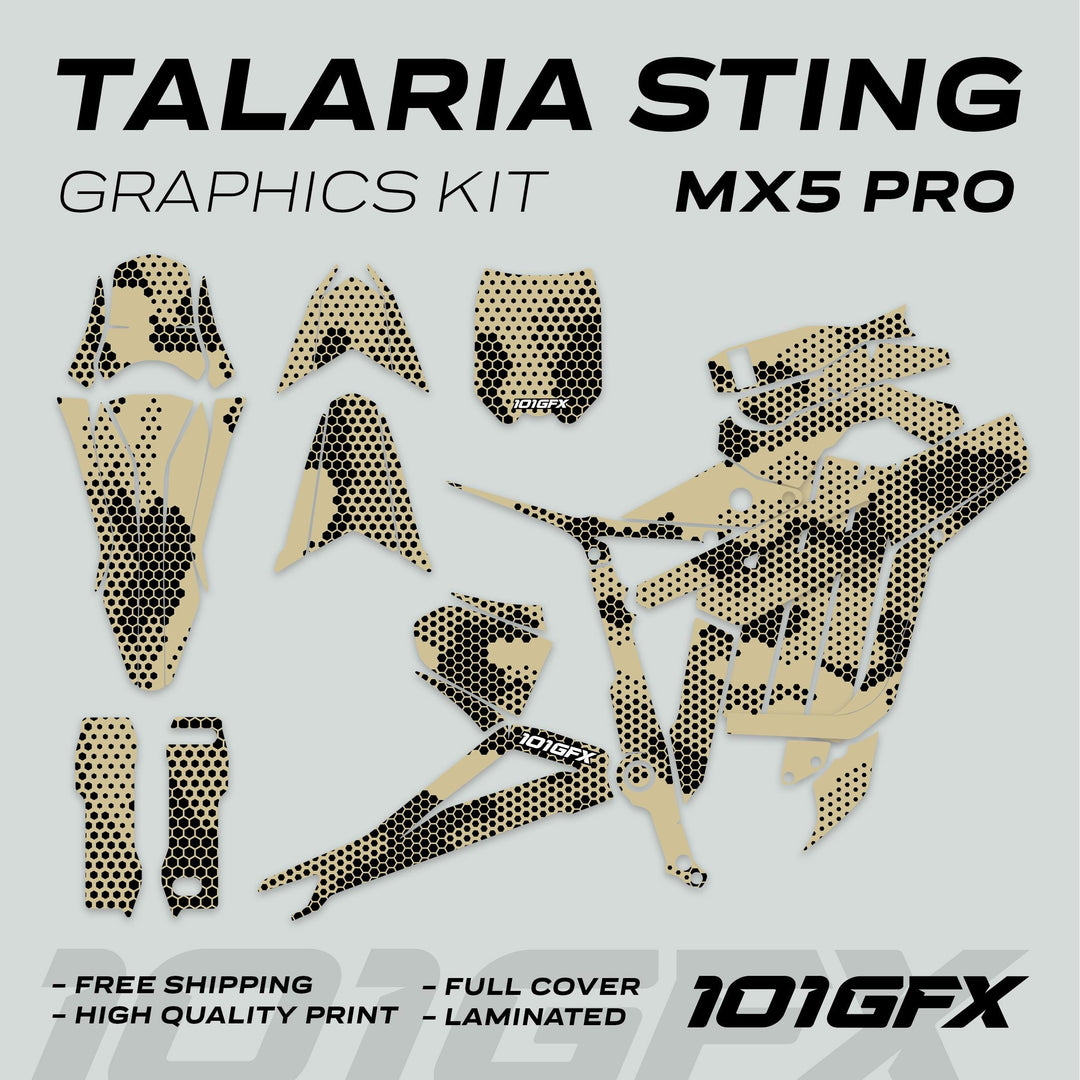 Talaria Sting MX5 PRO Graphics Kit HEXOCAM SAND Decals