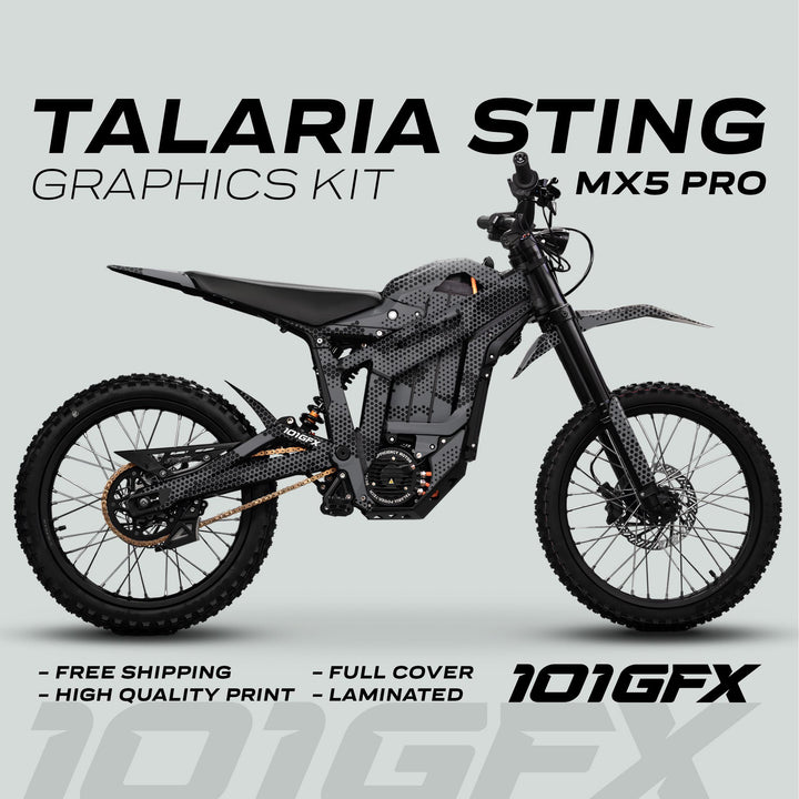 Talaria Sting MX5 PRO Graphics Kit HEXOCAM GREY Decals
