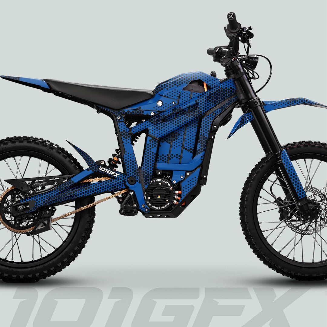 Talaria Sting MX5 PRO Graphics Kit HEXOCAM BLUE Decals