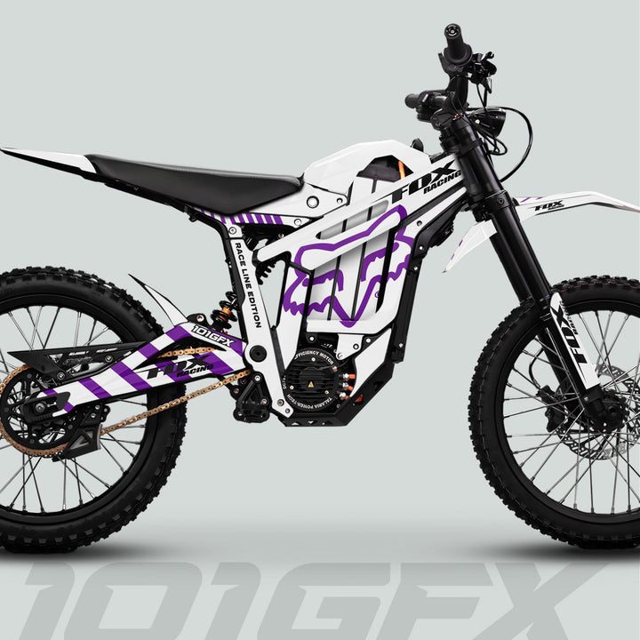 Talaria Sting MX5 PRO Graphics Kit FOX RACELINE White Purple Decals