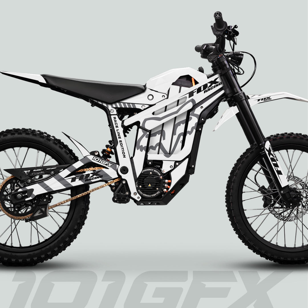 Talaria Sting MX5 PRO Graphics Kit FOX RACELINE White Grey Decals