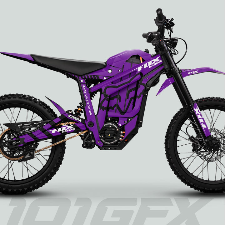 Talaria Sting MX5 PRO Graphics Kit FOX RACELINE Purple Black Decals
